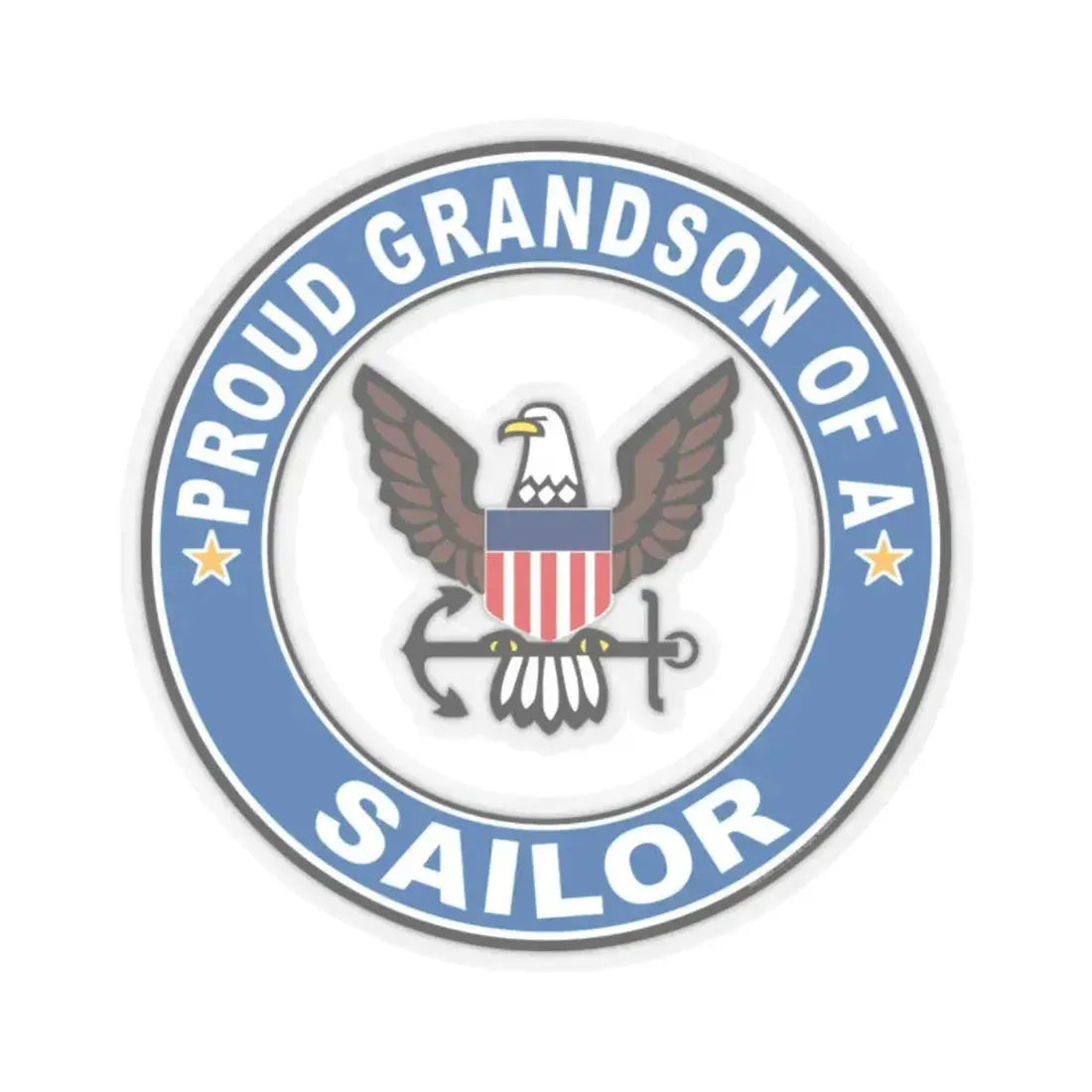 Proud Grandson of a Sailor (U.S. Navy) STICKER Vinyl Kiss-Cut Decal 2 Inch Transparent - The Sticker Space
