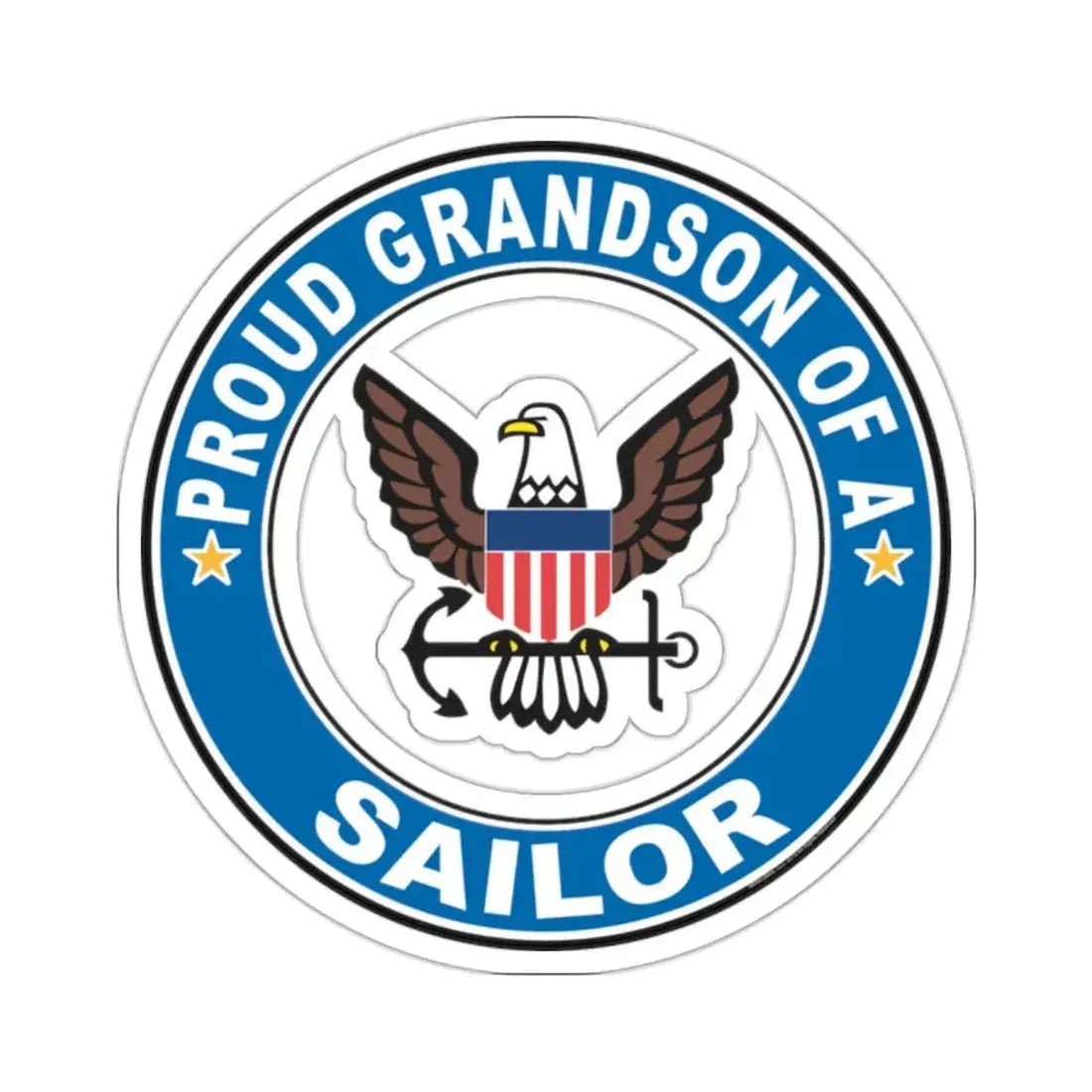Proud Grandson of a Sailor (U.S. Navy) STICKER Vinyl Kiss-Cut Decal 2 Inch White - The Sticker Space