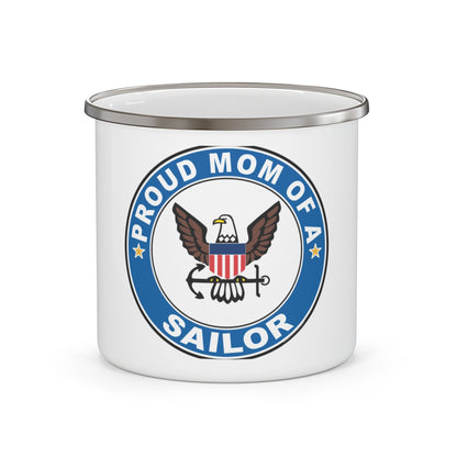 Proud Mom of a Sailor (U.S. Navy) Enamel Mug 12oz-12oz-The Sticker Space