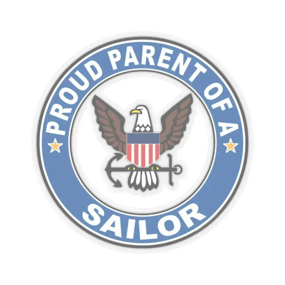 Proud Parent of a Sailor (U.S. Navy) STICKER Vinyl Kiss-Cut Decal 2 Inch Transparent - The Sticker Space