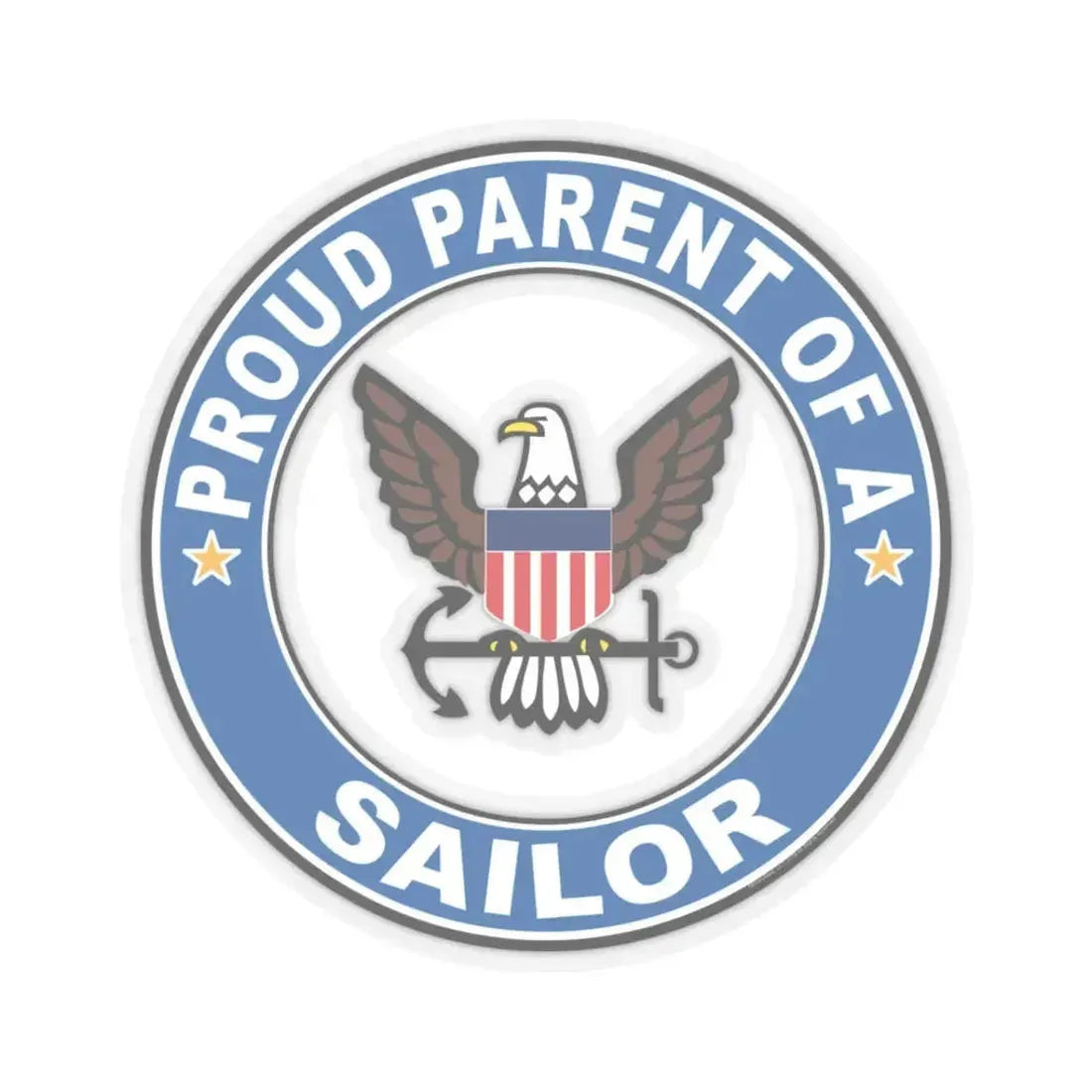 Proud Parent of a Sailor (U.S. Navy) STICKER Vinyl Kiss-Cut Decal 3 Inch Transparent - The Sticker Space