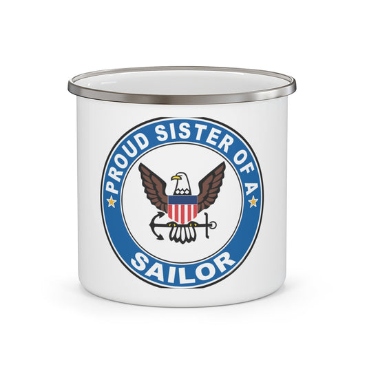 Proud Sister of a Sailor (U.S. Navy) Enamel Mug 12oz-12oz-The Sticker Space