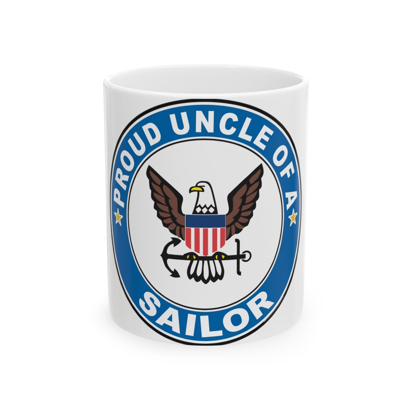 Proud Uncle of a Sailor (U.S. Navy) White Coffee Mug-11oz-The Sticker Space