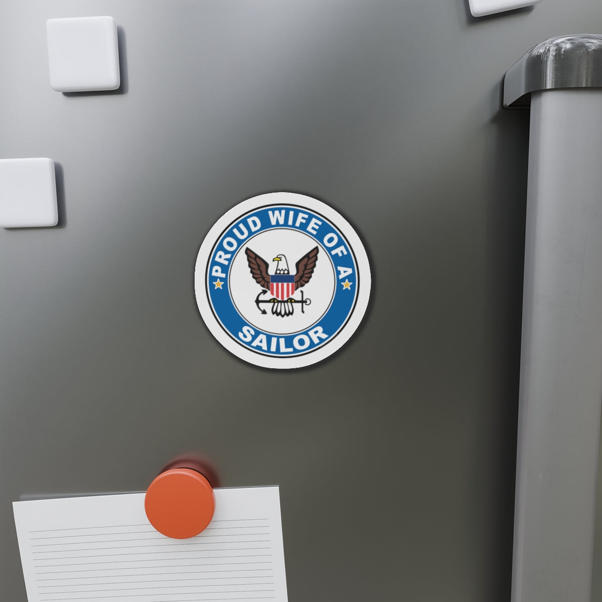 Proud Wife of a Sailor (U.S. Navy) Die-Cut Magnet-The Sticker Space