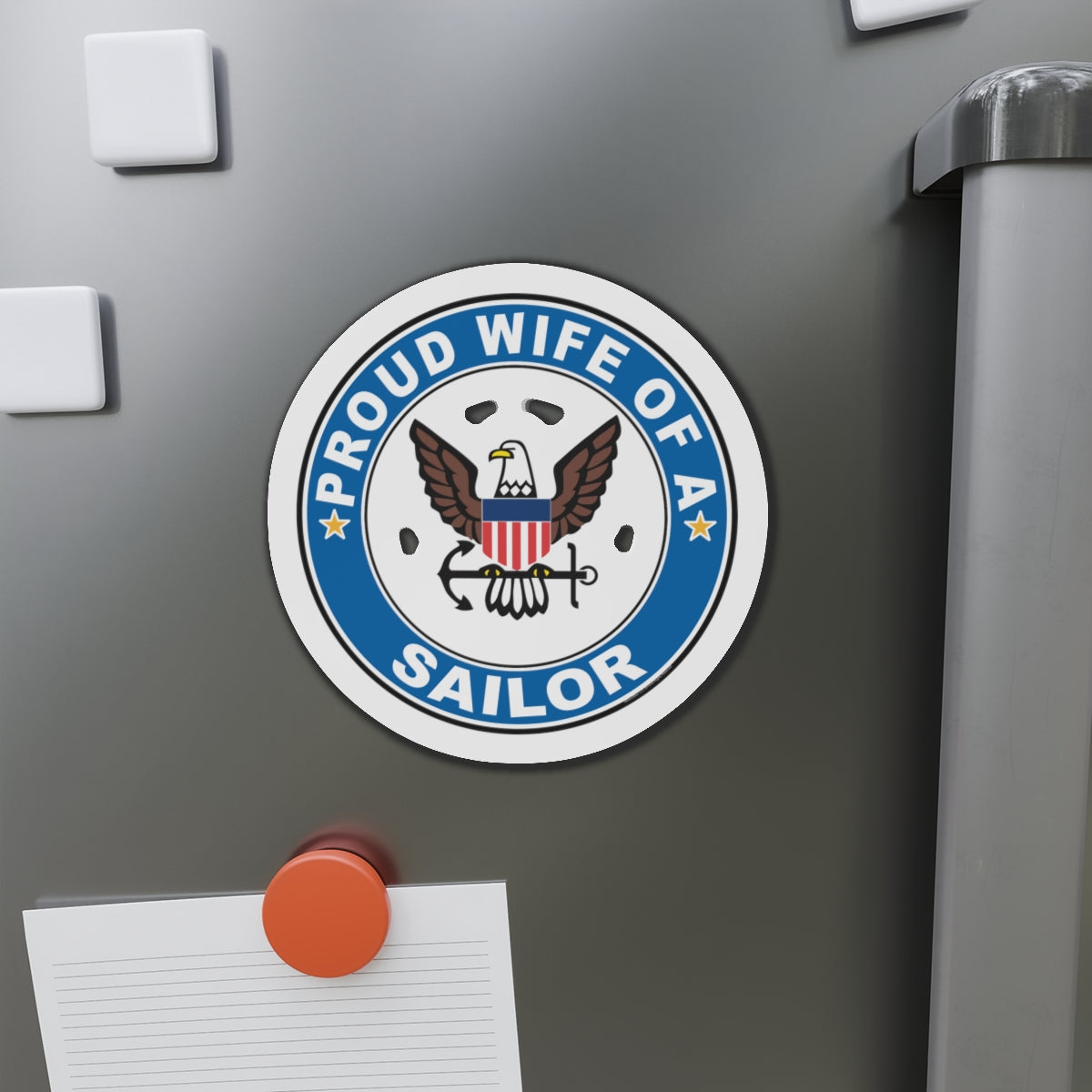 Proud Wife of a Sailor (U.S. Navy) Die-Cut Magnet-The Sticker Space