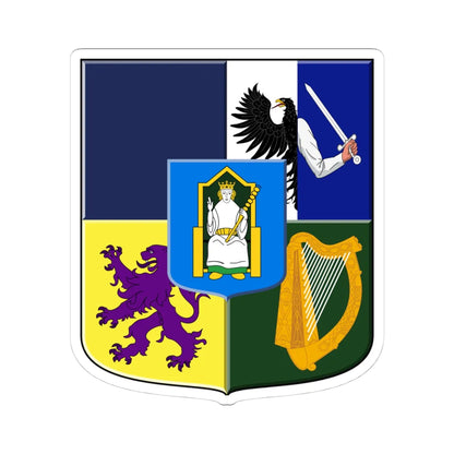 Provincial arms of Ireland 1651 (Ireland) (Coat of Arms) STICKER Vinyl Kiss-Cut Decal 4 Inch White - The Sticker Space