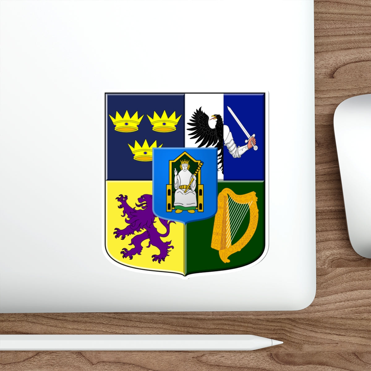 Provincial arms of Ireland, 1651 STICKER Vinyl Die-Cut Decal-The Sticker Space