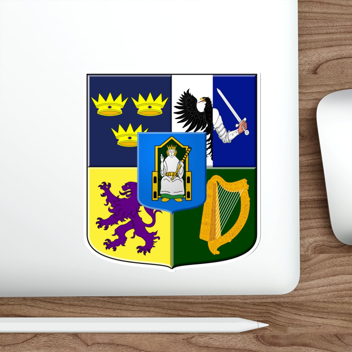 Provincial arms of Ireland, 1651 STICKER Vinyl Die-Cut Decal-The Sticker Space