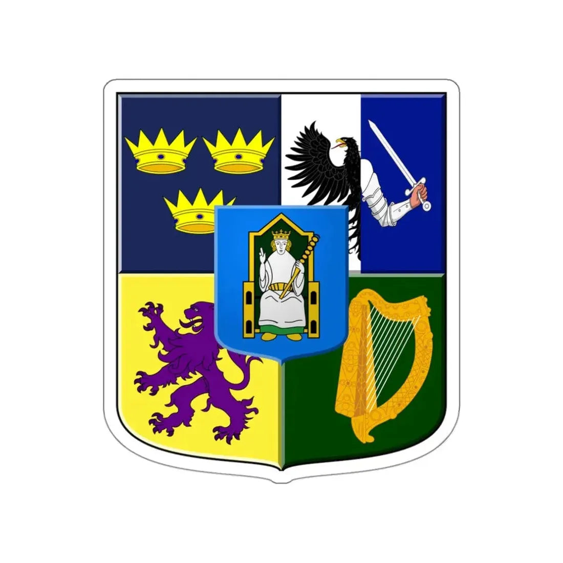 Provincial arms of Ireland, 1651 STICKER Vinyl Die-Cut Decal 3 Inch - The Sticker Space