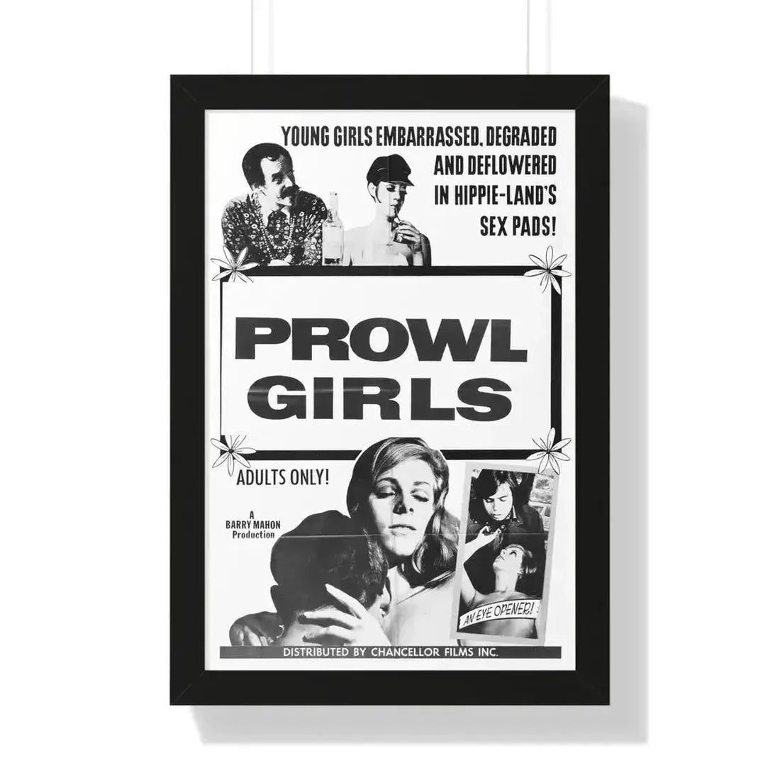 PROWL GIRLS 1968 - Framed Movie Poster 16″ x 24″ Black - The Sticker Space