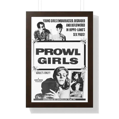 PROWL GIRLS 1968 - Framed Movie Poster 16″ x 24″ Walnut - The Sticker Space