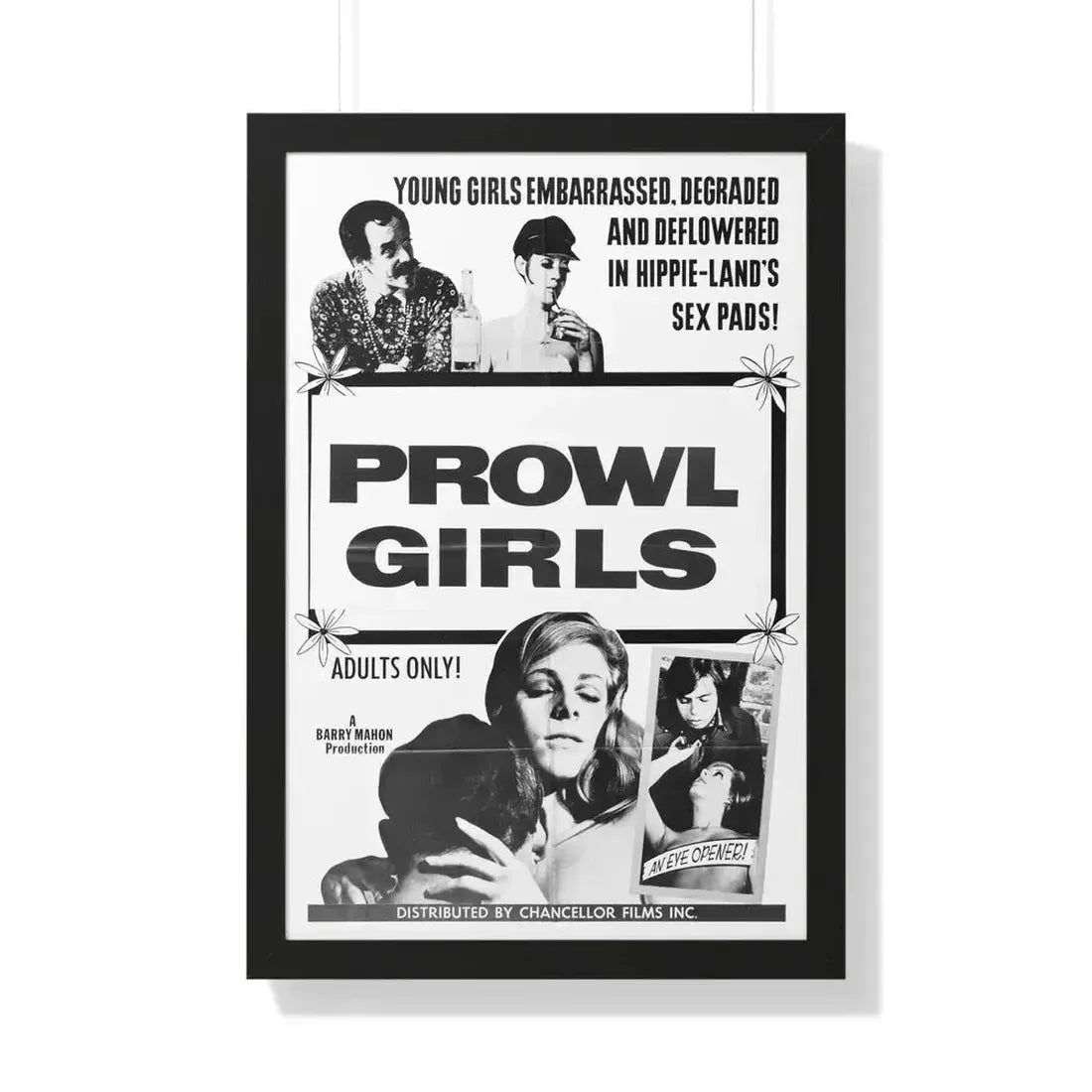 PROWL GIRLS 1968 - Framed Movie Poster 20" x 30" Black - The Sticker Space