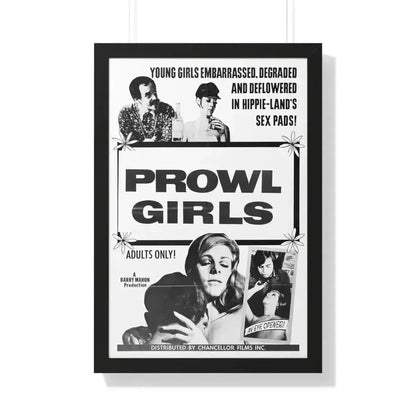 PROWL GIRLS 1968 - Framed Movie Poster 20" x 30" Black - The Sticker Space