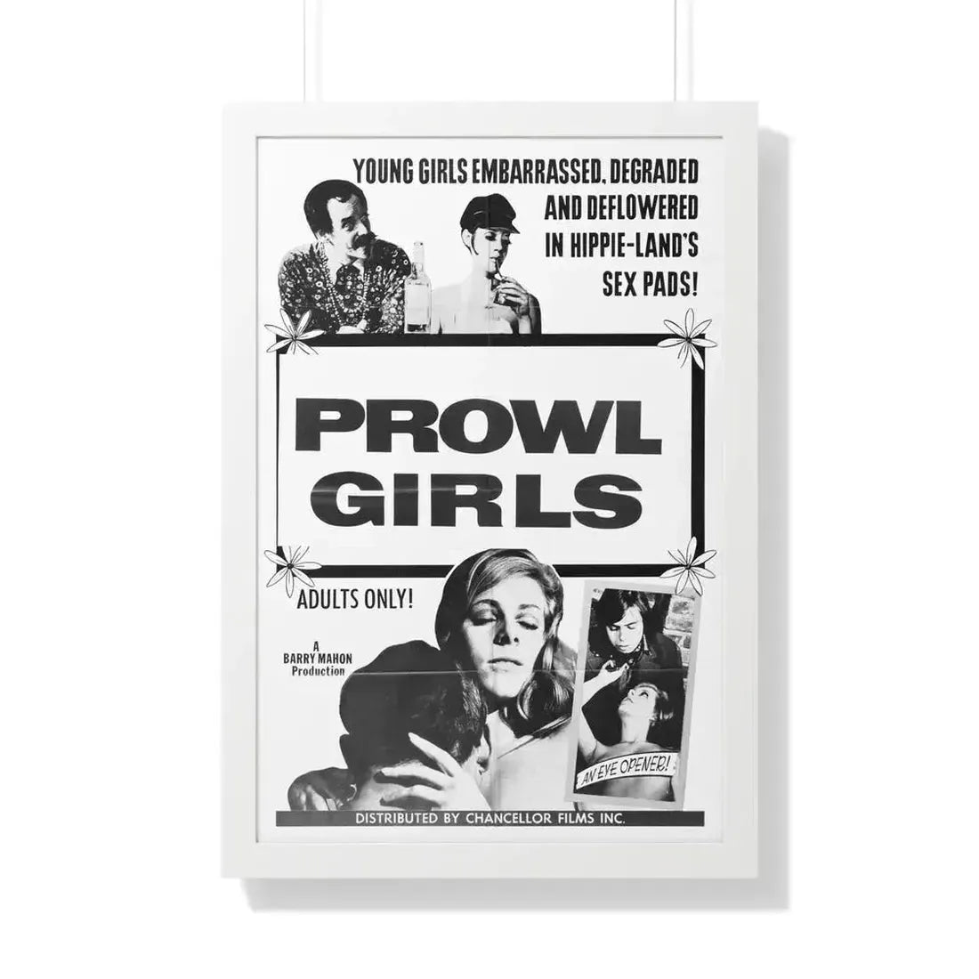 PROWL GIRLS 1968 - Framed Movie Poster 20" x 30" White - The Sticker Space