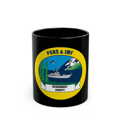 PSNS & IMF Detachment Everett (U.S. Navy) Black Coffee Mug-11oz-The Sticker Space
