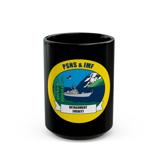 PSNS & IMF Detachment Everett (U.S. Navy) Black Coffee Mug-15oz-The Sticker Space