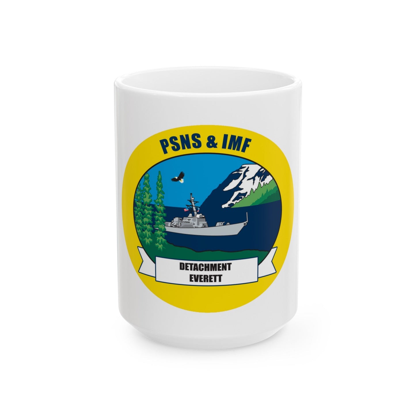 PSNS & IMF Detachment Everett (U.S. Navy) White Coffee Mug-15oz-The Sticker Space