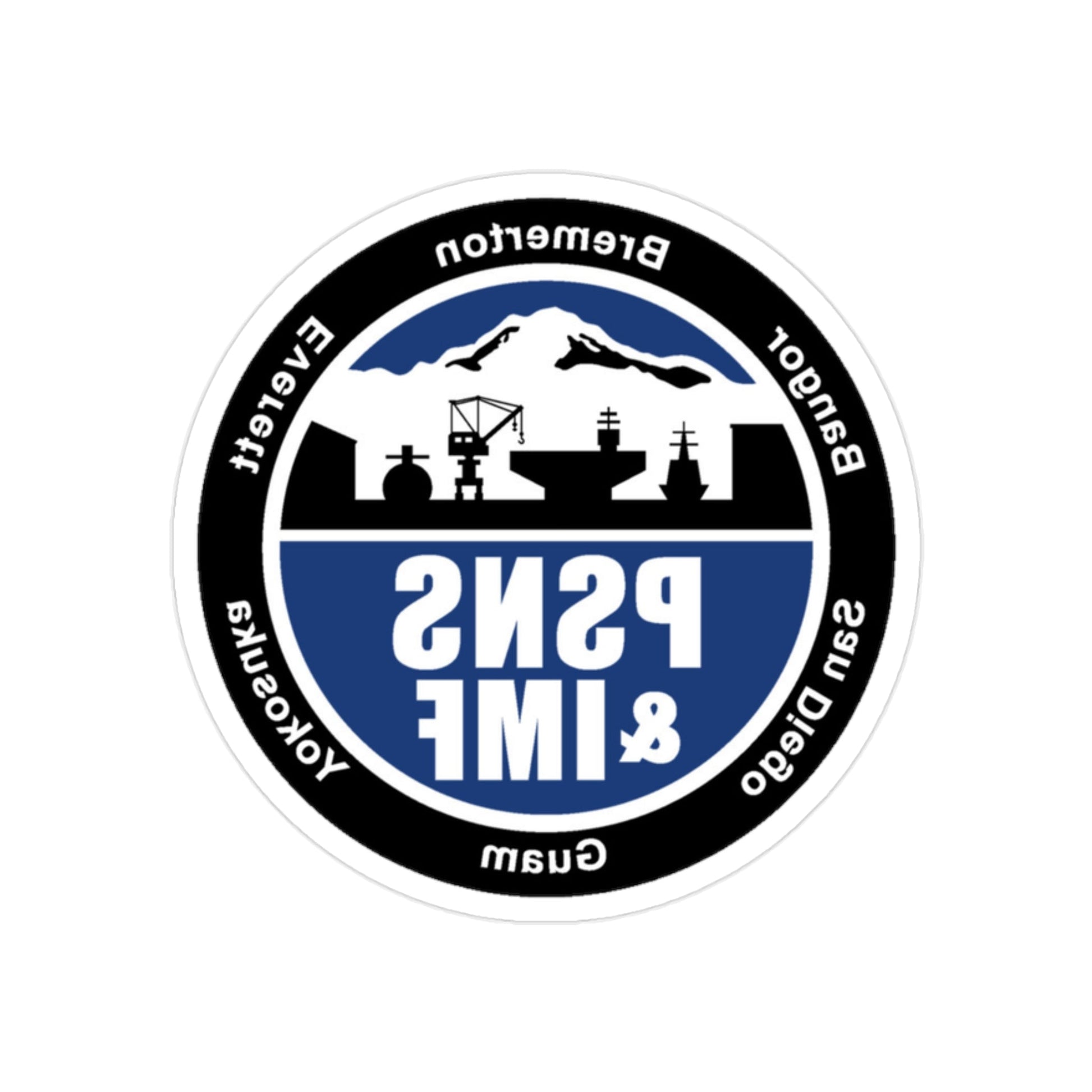 PSNS & IMF (U.S. Navy) REVERSE PRINT Transparent STICKER-2" × 2"-The Sticker Space