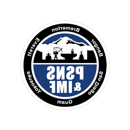 PSNS & IMF (U.S. Navy) REVERSE PRINT Transparent STICKER-2" × 2"-The Sticker Space