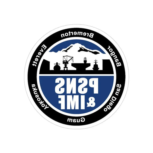 PSNS & IMF (U.S. Navy) REVERSE PRINT Transparent Die-Cut STICKER 6 Inch Die-Cut Transparent - The Sticker Space