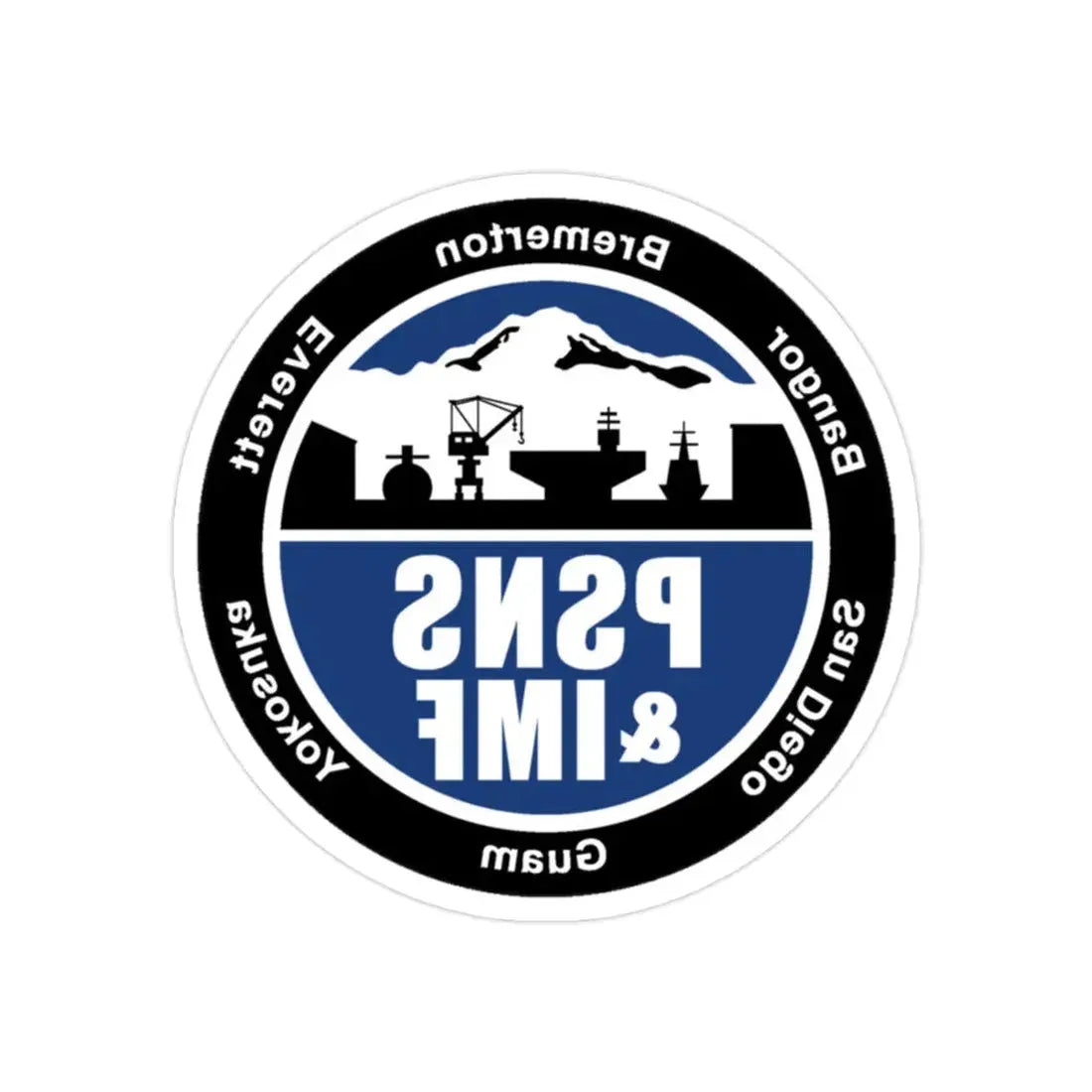 PSNS & IMF (U.S. Navy) REVERSE PRINT Transparent Die-Cut STICKER - The Sticker Space