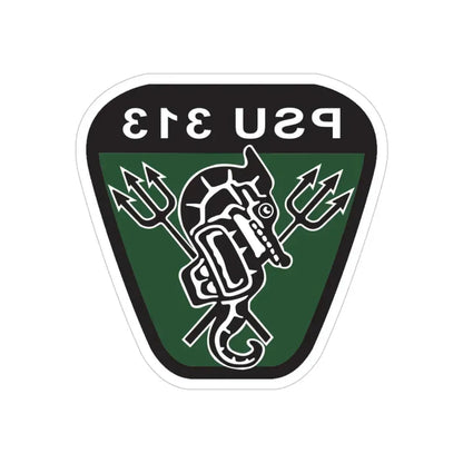 PSU 313 (U.S. Coast Guard) REVERSE PRINT Transparent Die-Cut STICKER 4 Inch Die-Cut Transparent - The Sticker Space