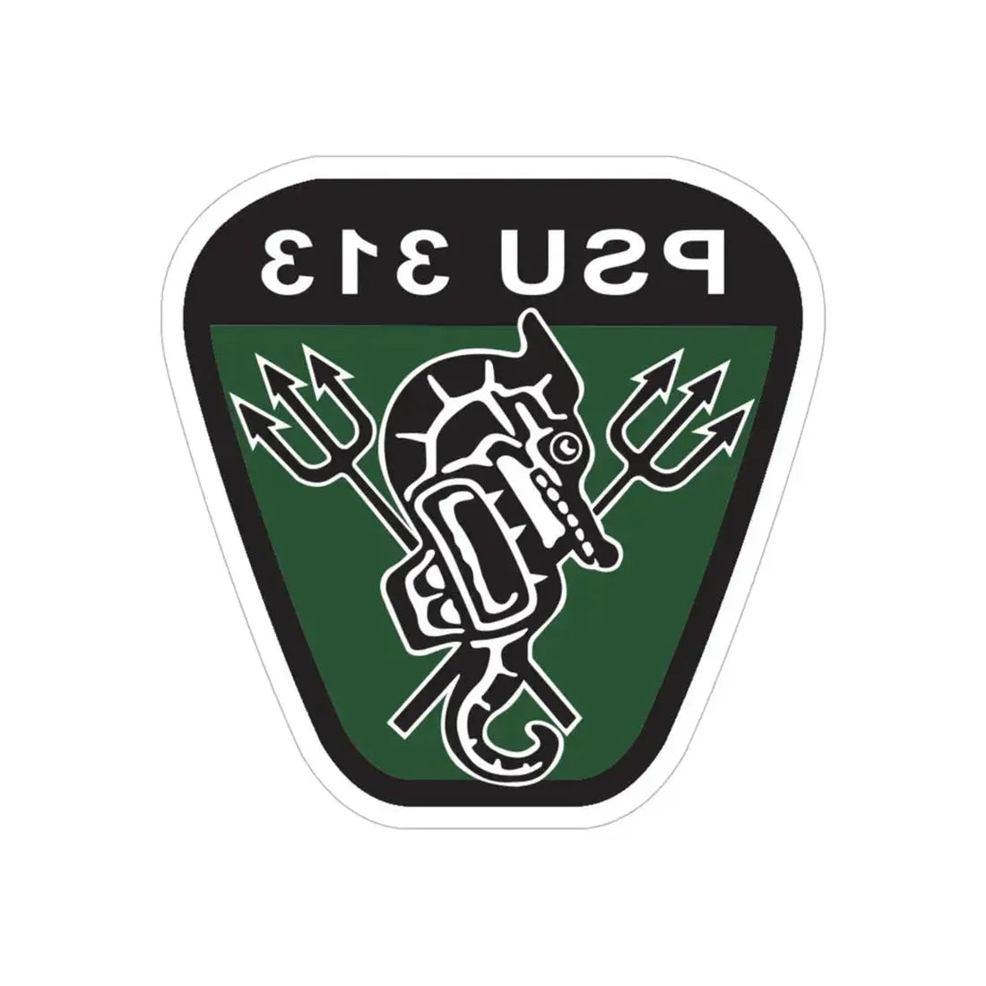 PSU 313 (U.S. Coast Guard) REVERSE PRINT Transparent Die-Cut STICKER 6 Inch Die-Cut Transparent - The Sticker Space