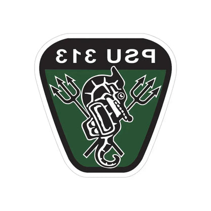 PSU 313 (U.S. Coast Guard) REVERSE PRINT Transparent Die-Cut STICKER 6 Inch Die-Cut Transparent - The Sticker Space