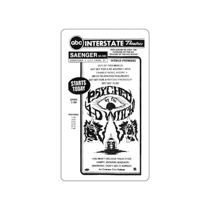PSYCHED BY THE 4D WITCH 1973 Movie Poster STICKER Vinyl Die-Cut Decal - The Sticker Space