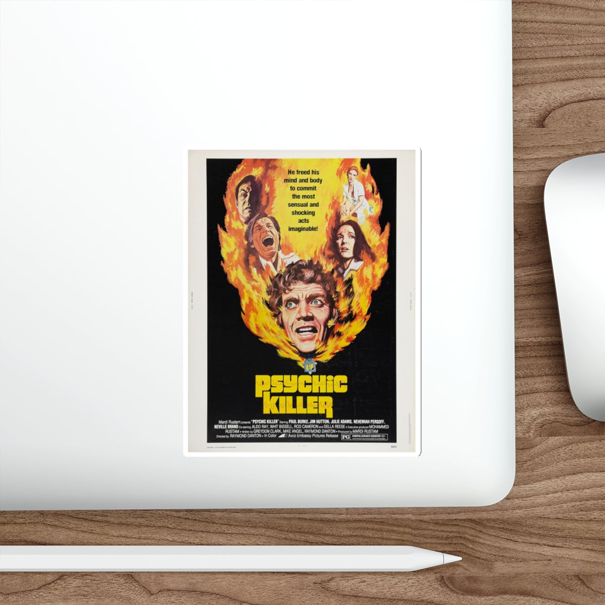 PSYCHIC KILLER 1975 Movie Poster STICKER Vinyl Die-Cut Decal-The Sticker Space