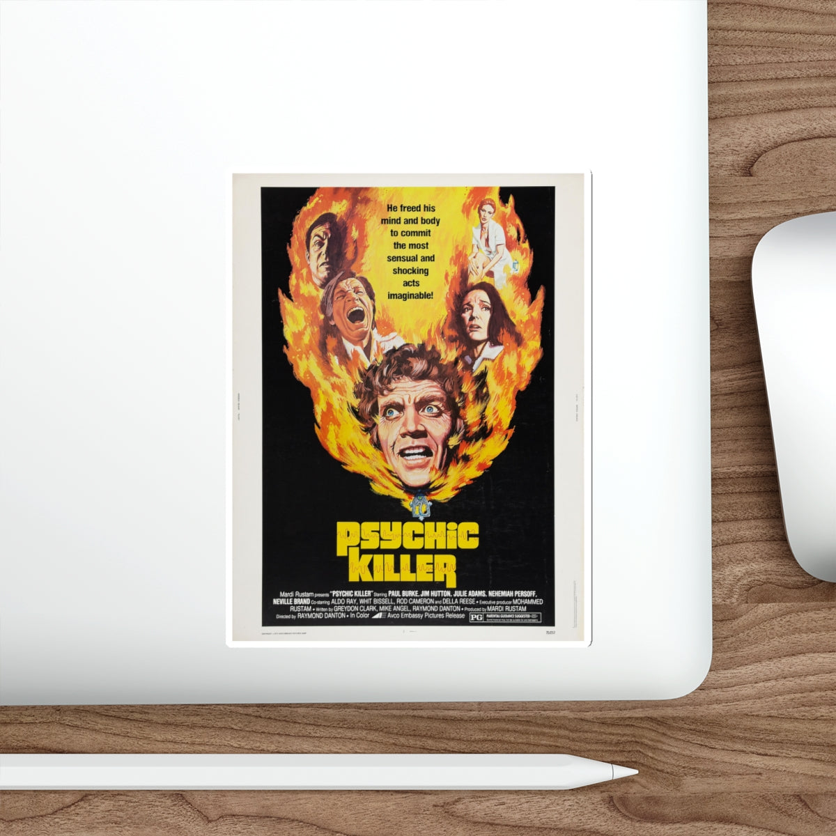 PSYCHIC KILLER 1975 Movie Poster STICKER Vinyl Die-Cut Decal-The Sticker Space