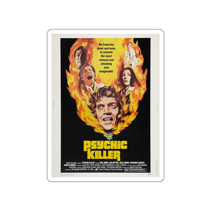 PSYCHIC KILLER 1975 Movie Poster STICKER Vinyl Die-Cut Decal-White-The Sticker Space