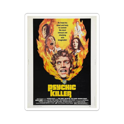 PSYCHIC KILLER 1975 Movie Poster - STICKER Vinyl Kiss-Cut Decal 6 Inch White - The Sticker Space