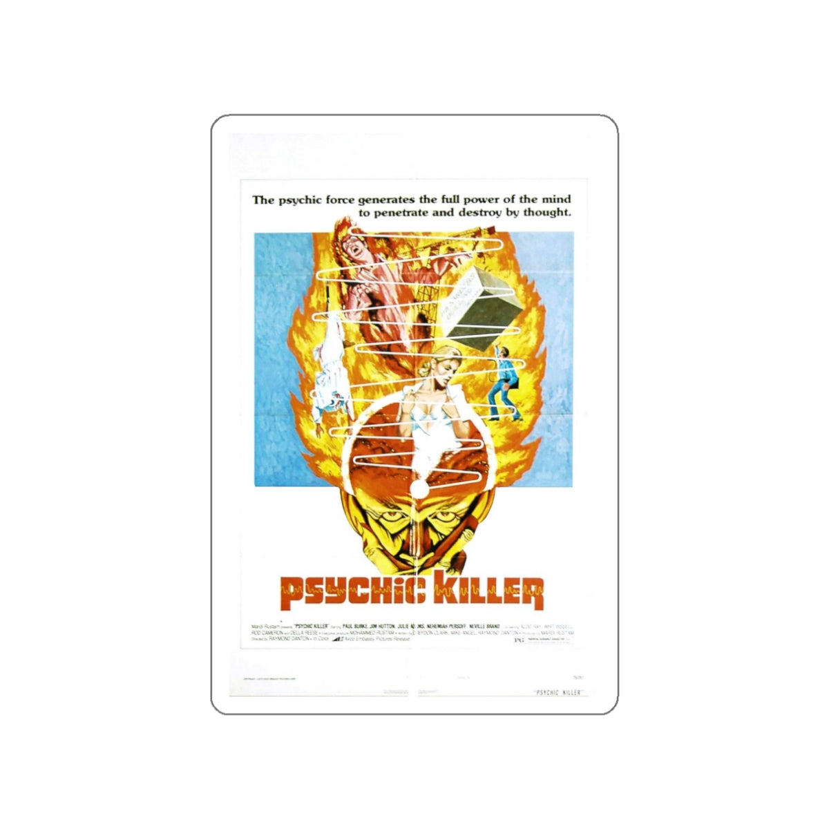 PSYCHIC KILLER (2) 1975 Movie Poster STICKER Vinyl Die-Cut Decal-White-The Sticker Space