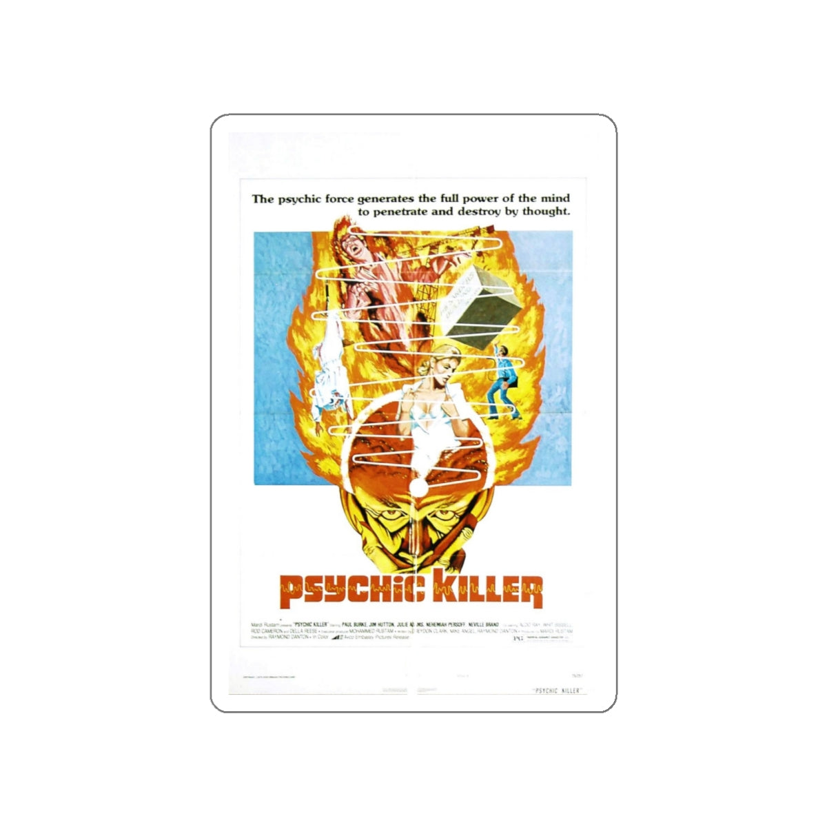 PSYCHIC KILLER (2) 1975 Movie Poster STICKER Vinyl Die-Cut Decal-White-The Sticker Space