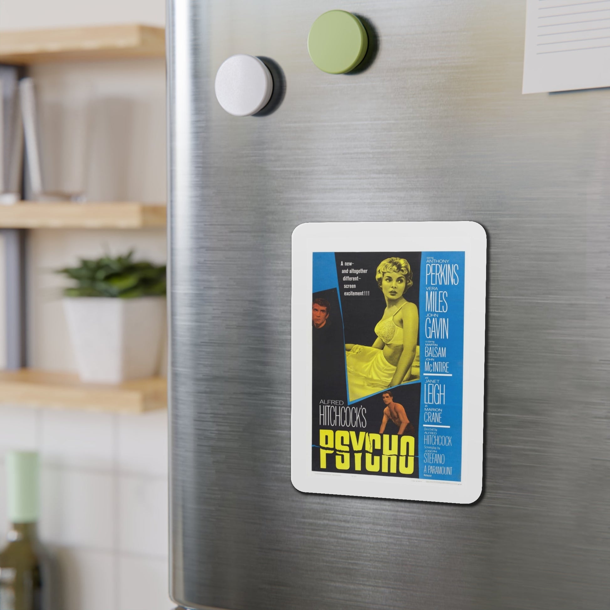 Psycho 1960 Movie Poster Die-Cut Magnet-The Sticker Space