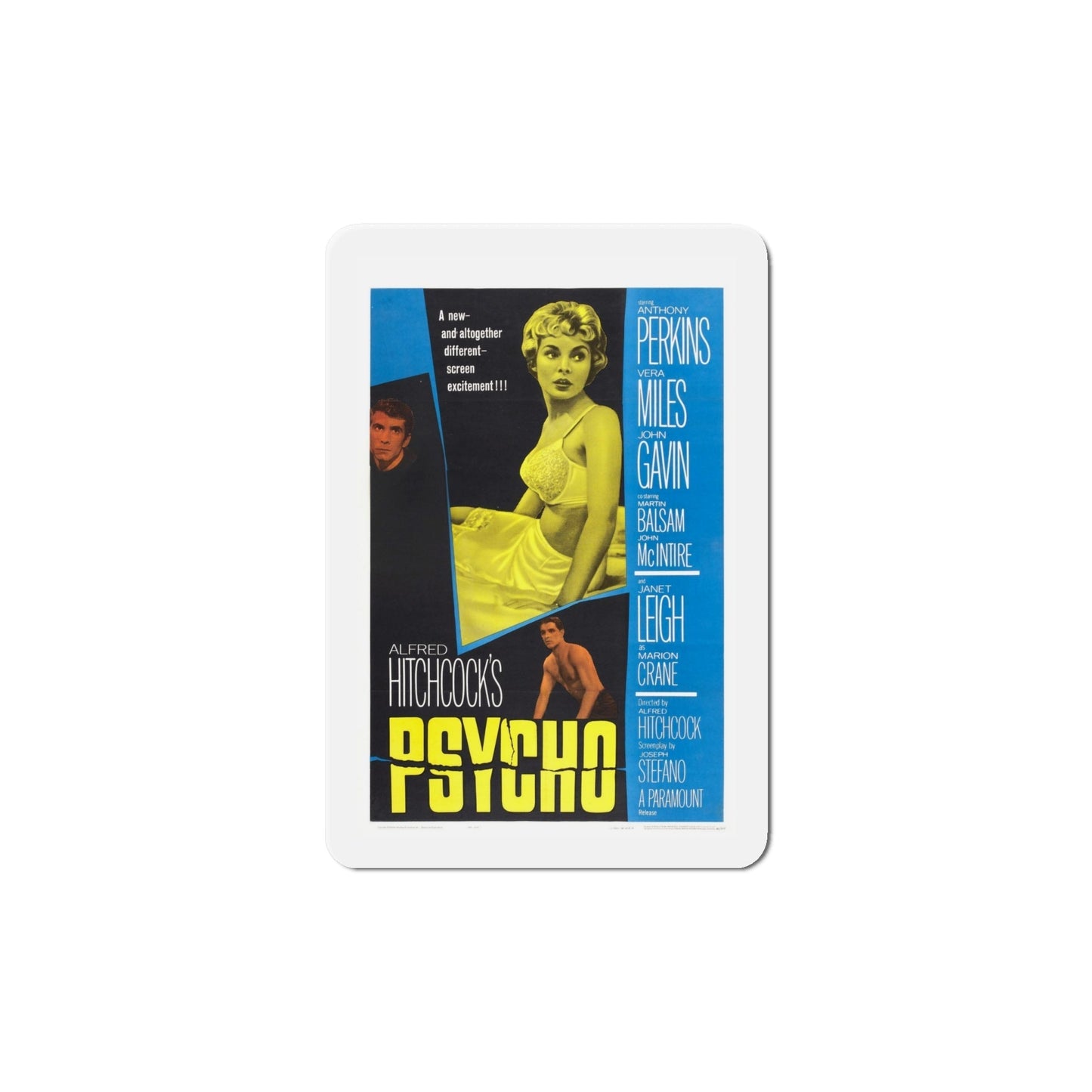 Psycho 1960 Movie Poster Die-Cut Magnet-6 Inch-The Sticker Space