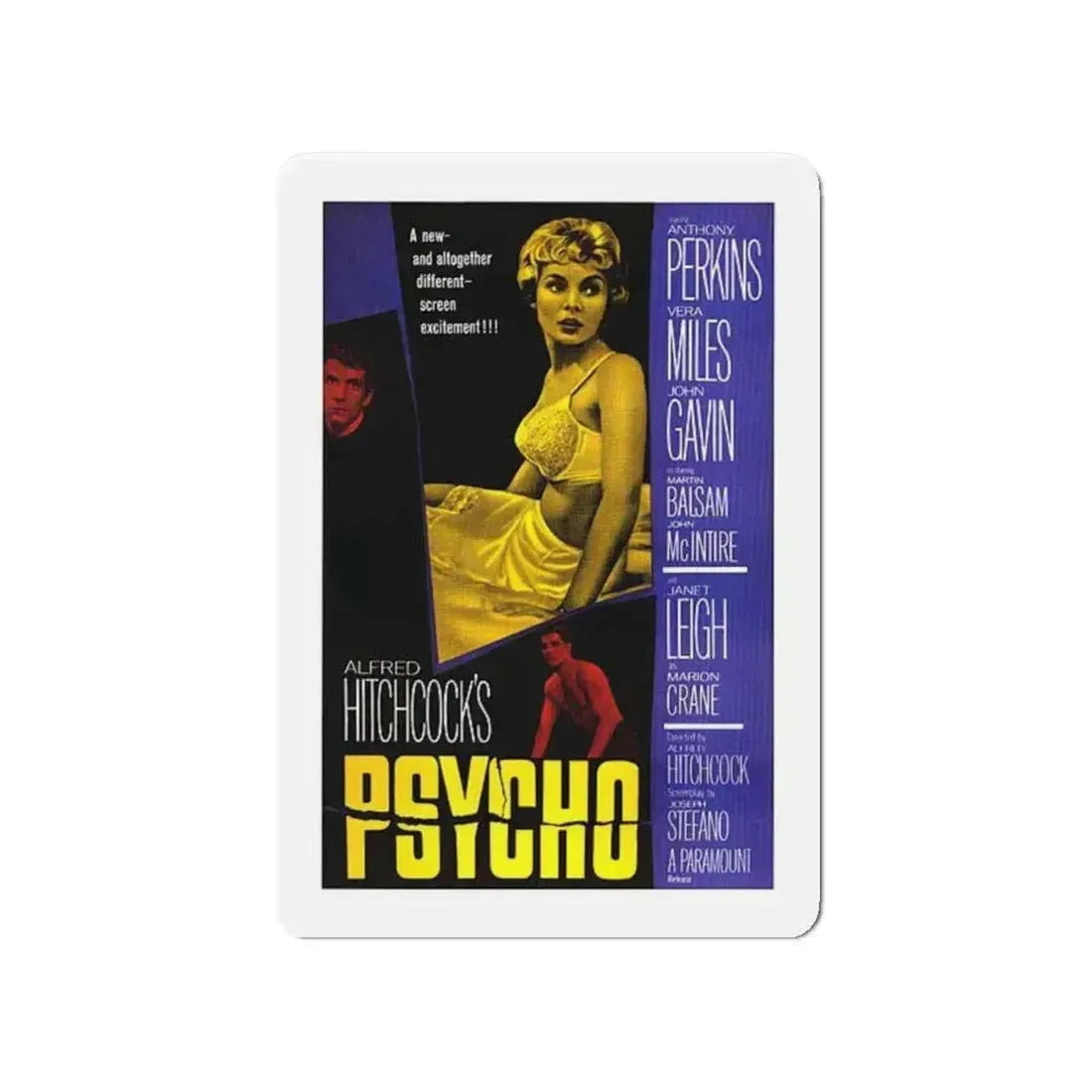 PSYCHO 1960 Movie Poster - Refrigerator Magnet 4 Inch Die-Cut - The Sticker Space