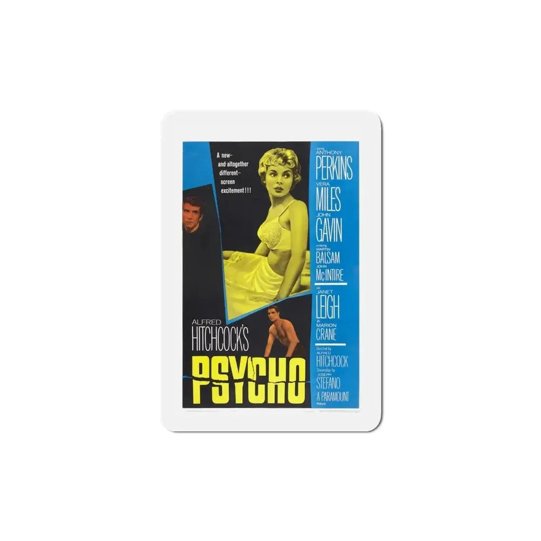 Psycho 1960 Movie Poster Refrigerator Magnet 5 Inch - The Sticker Space