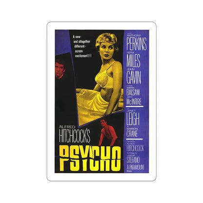 PSYCHO 1960 Movie Poster - STICKER Vinyl Kiss-Cut Decal 3 Inch White - The Sticker Space