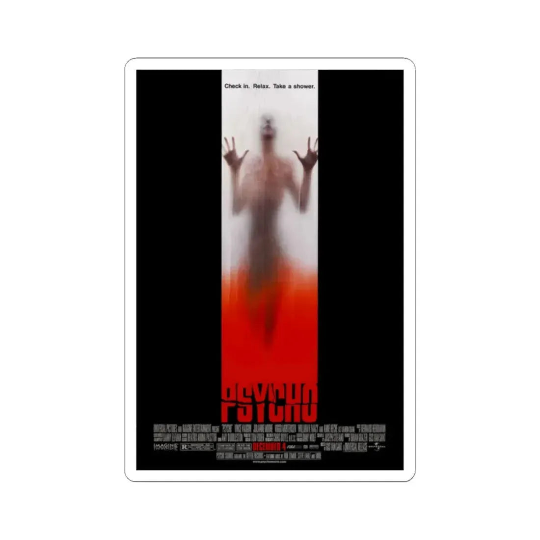Psycho 1998 Movie Poster - STICKER Vinyl Kiss-Cut Decal 2 Inch White - The Sticker Space