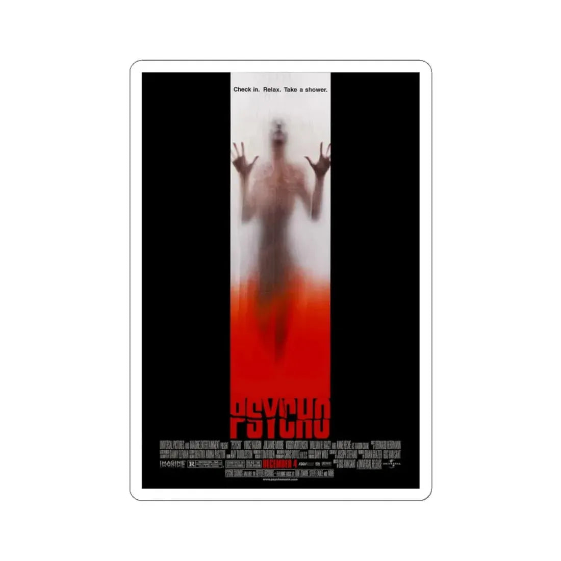 Psycho 1998 Movie Poster - STICKER Vinyl Kiss-Cut Decal 3 Inch White - The Sticker Space