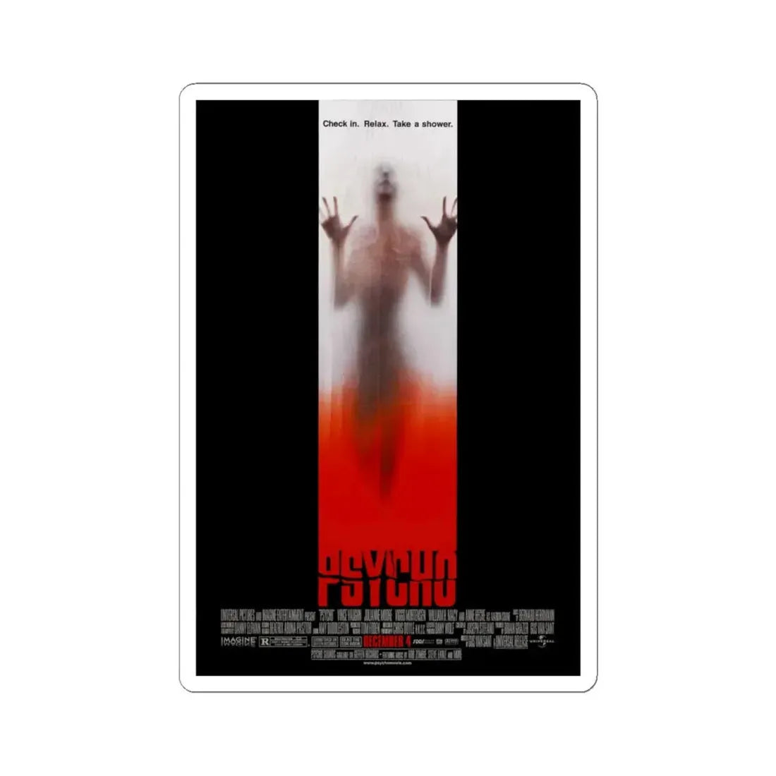 Psycho 1998 Movie Poster - STICKER Vinyl Kiss-Cut Decal 6 Inch White - The Sticker Space