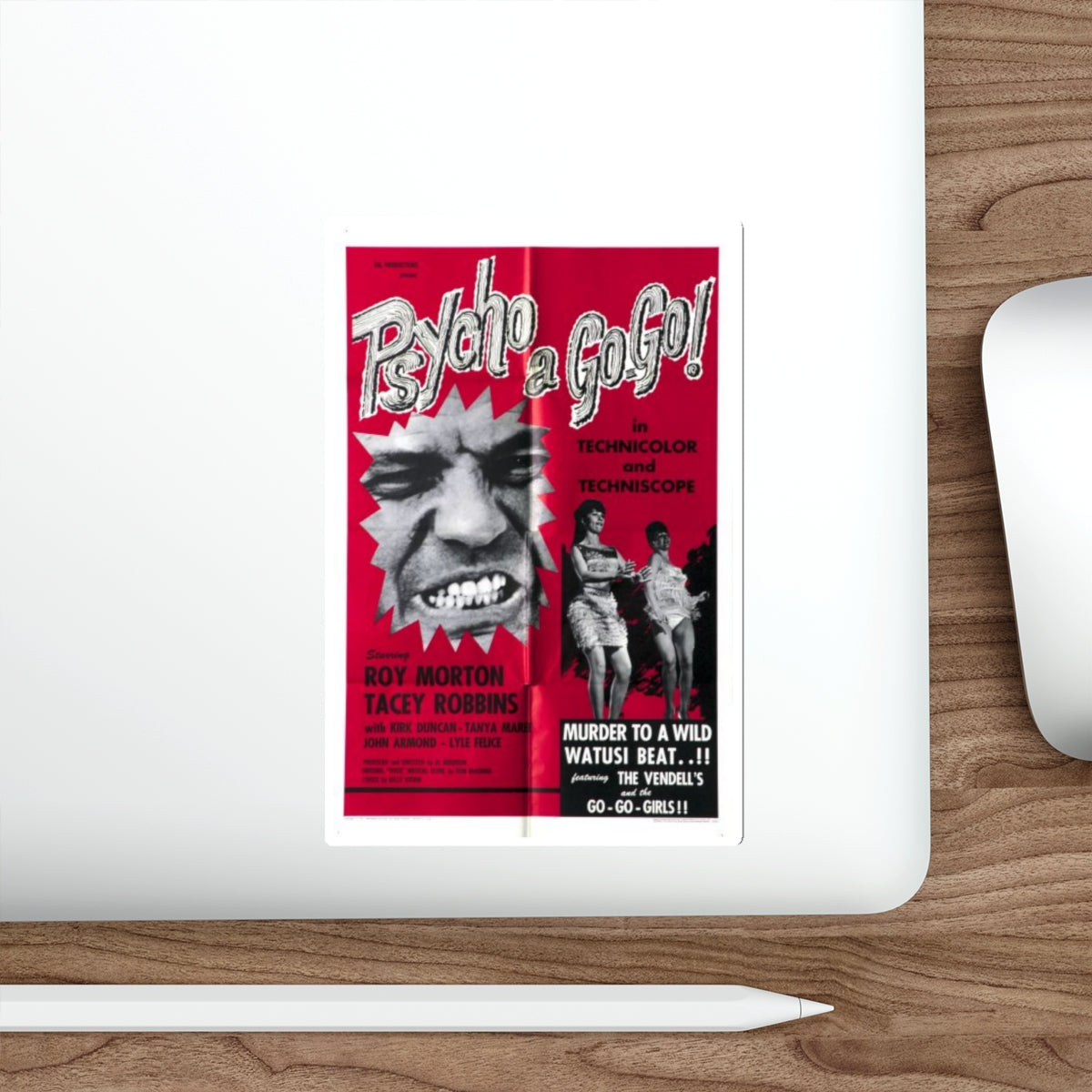 PSYCHO A GOGO 1965 Movie Poster STICKER Vinyl Die-Cut Decal-The Sticker Space