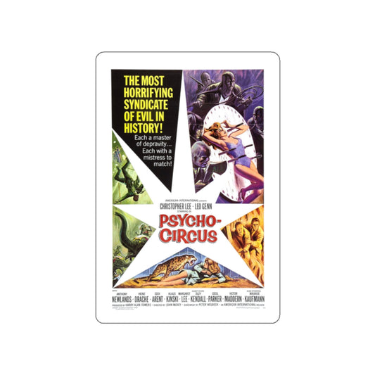 PSYCHO CIRCUS 1966 Movie Poster STICKER Vinyl Die-Cut Decal-White-The Sticker Space