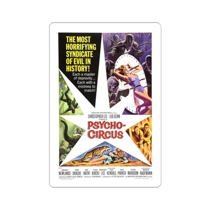 PSYCHO CIRCUS 1966 Movie Poster - STICKER Vinyl Kiss-Cut Decal 2 Inch White - The Sticker Space