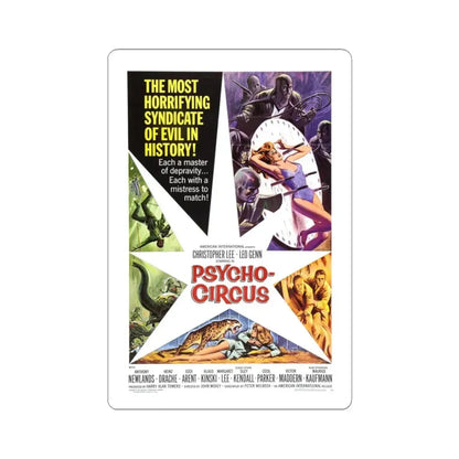 PSYCHO CIRCUS 1966 Movie Poster - STICKER Vinyl Kiss-Cut Decal 3 Inch White - The Sticker Space