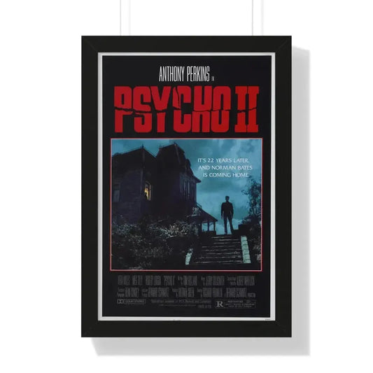 PSYCHO II 1983 - Framed Movie Poster 16″ x 24″ Black - The Sticker Space