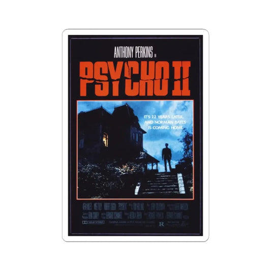 Psycho II 1983 Movie Poster - STICKER Vinyl Kiss-Cut Decal 2 Inch White - The Sticker Space