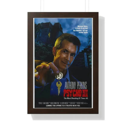 PSYCHO III 1986 - Framed Movie Poster 16″ x 24″ Walnut - The Sticker Space